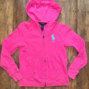 (Cross-listed) Polo by Ralph Lauren Kids Bright Pink Zip-Up Hoodie